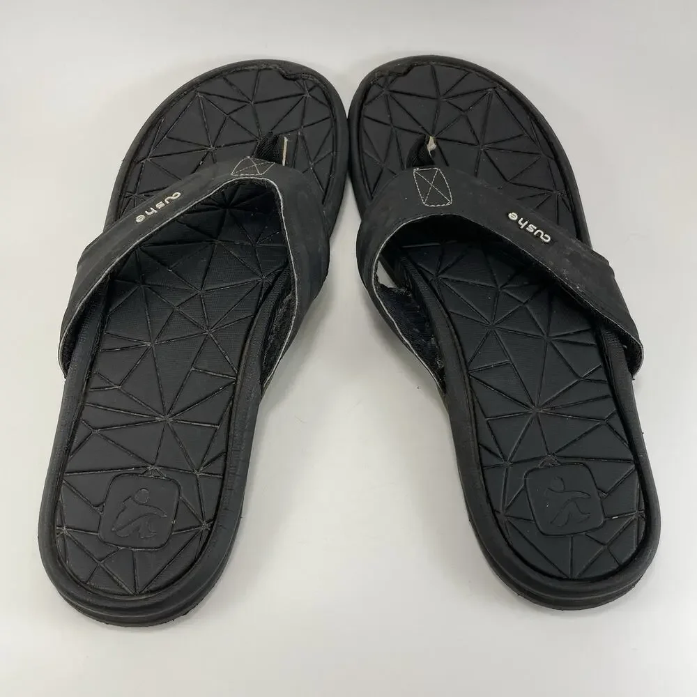 Cushe Manuka Spindrift Thong Comfort Flip Flop Sandals Mens Size 10 Black
